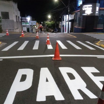 Prefeitura intensifica revitalização da sinalização na área central de Prudente